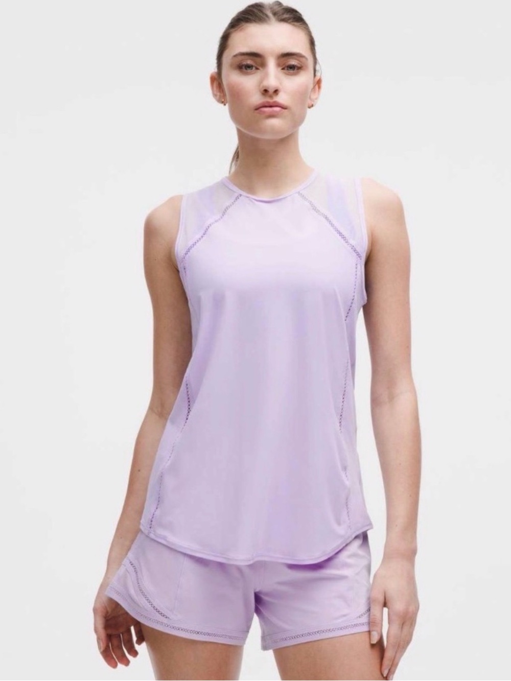 Lululemon Sculpt Tank Lace Trim - Lavender Frost size 14